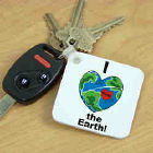 Personalized I Love the Earth Key Chain